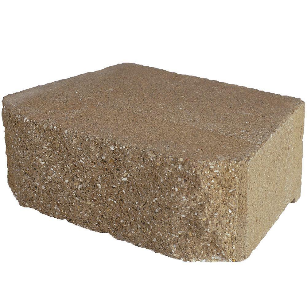 4 in. x 11.75 in. x 6.75 in. Pewter Concrete Retaining Wall Block - Super Arbor