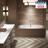 ANZA 60 in. x 42 in. Acrylic Oval Drop-in Center Drain Soaking Bathtub in White - Super Arbor