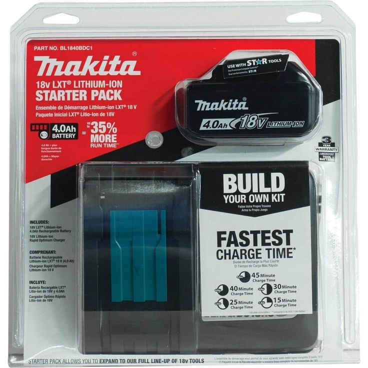 18-Volt LXT Lithium-Ion High Capacity Battery Pack 4.0Ah with Fuel Gauge and Charger Starter Kit