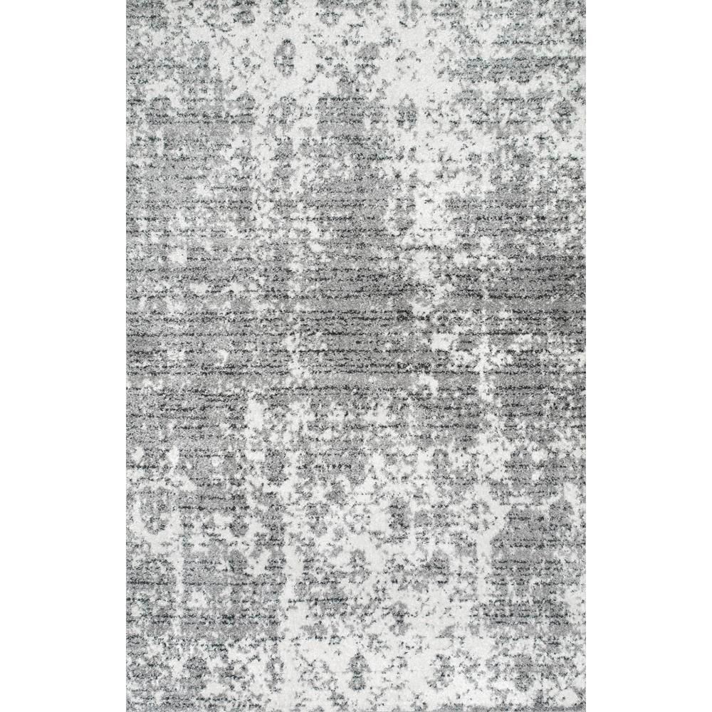 Deedra Misty Contemporary Gray 8 ft. x 10 ft. Area Rug - Super Arbor