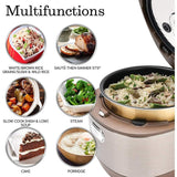 5 Qt. Champagne Electric Multi-Cooker with Ceramic Pot