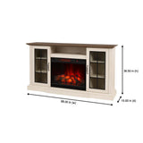 Vinegate 68 in. Freestanding Media Console Electric Fireplace in White - Super Arbor