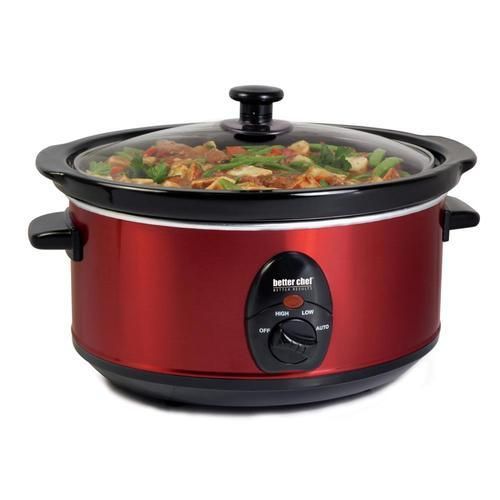 Better Chef Slow Cooker 3.69-Quart Red Oval Slow Cooker