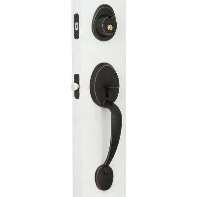 Keep Plate Black Iron Door Handleset Combo Pack with Aeg Door Knob