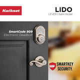 Lido Satin Nickel Entry Door Lever Featuring SmartKey Security - Super Arbor
