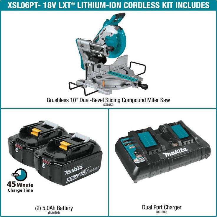 18-Volt 5.0Ah X2 LXT Lithium-Ion (36V) Brushless Cordless 10 in. Dual-Bevel Sliding Compound Miter Saw with Laser Kit