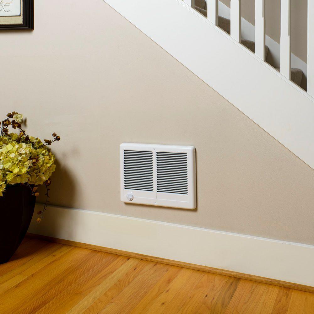 Com-Pak Twin 4,000-Watt 240-Volt Fan-Forced In-Wall Electric Heater in White - Super Arbor