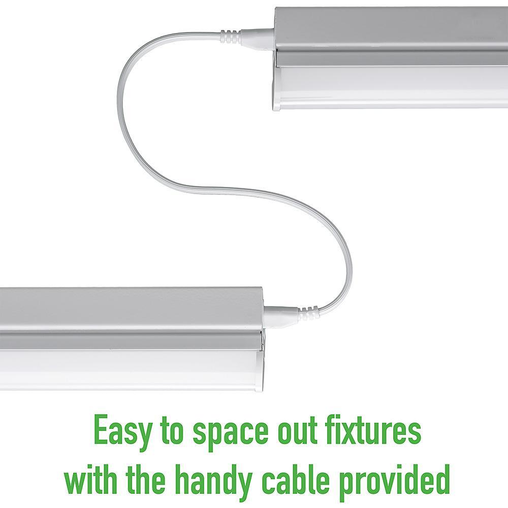 Plug In or Direct Wire Power Connection 2 ft. White 4000K Integrated LED Strip Light (with power cord and linking cord) - Super Arbor