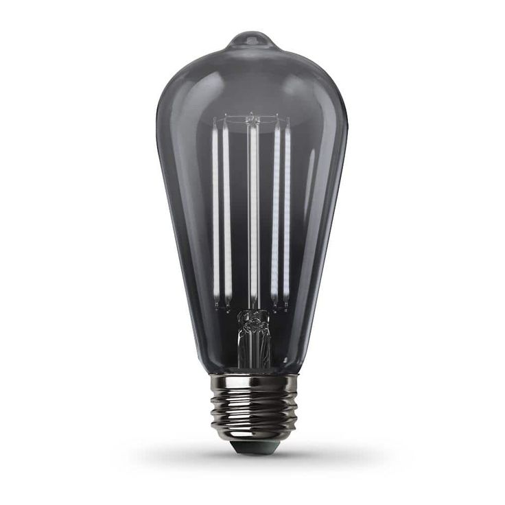 Feit Electric 60-Watt Equivalent ST19 Dimmable LED Smoke Glass Vintage Edison Light Bulb With Straight Filament Daylight (4-Pack)