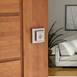 Prestige Spyglass Satin Nickel Square Single Cylinder Deadbolt Featuring SmartKey Security - Super Arbor