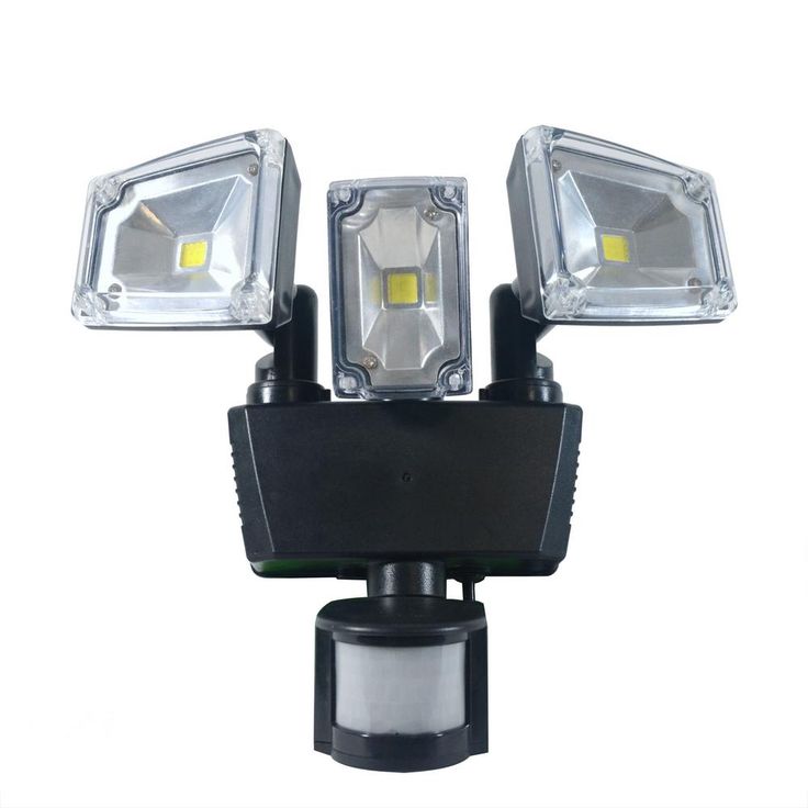 NATURE POWER Triple COB Black Outdoor Solar Motion Activated Security Flood Light with Integrated LED