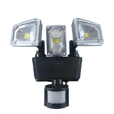 NATURE POWER Triple COB Black Outdoor Solar Motion Activated Security Flood Light with Integrated LED