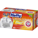Hefty Hefty Ultra Strong Drawstring Tall Kitchen 40-Pack 13-Gallon Clean Citrus White Plastic Kitchen Trash Bag