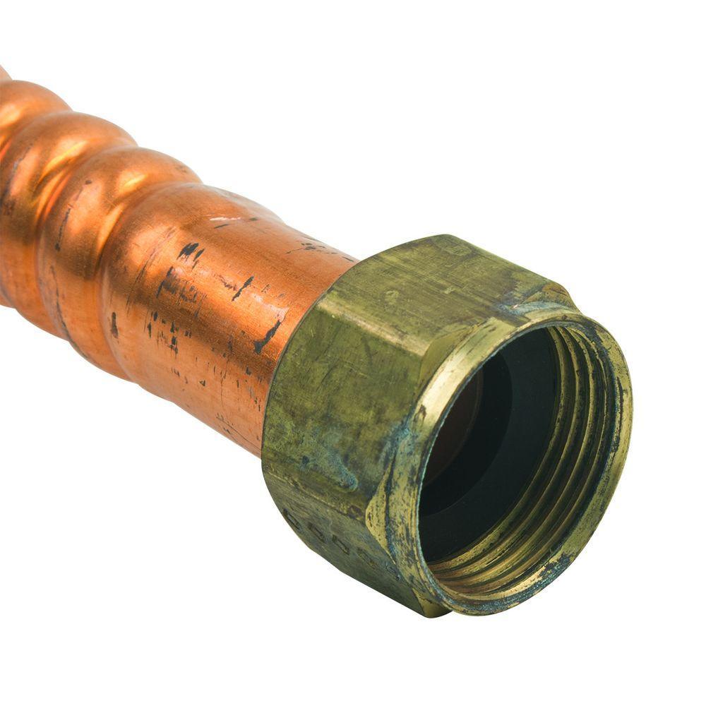 3/4 in. FIP x 3/4 in. PEX Barb x 24 in. Copper Water Heater Connector (7/8 in. O.D.) - Super Arbor