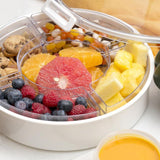 10.5 in x 10.5 in 4-Compartment White Serving Tray