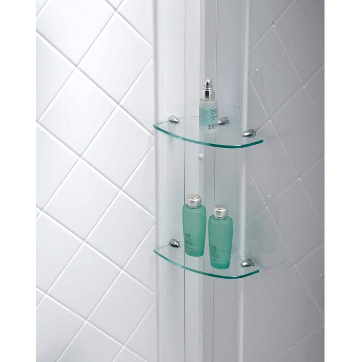 SlimLine 42 in. x 42 in. Neo-Angle Shower Base in White with Back-Walls