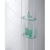SlimLine 42 in. x 42 in. Neo-Angle Shower Base in White with Back-Walls