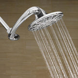 6-Spray 7 in. Single Wall Mount Low Flow Fixed Rain Shower Head in Chrome