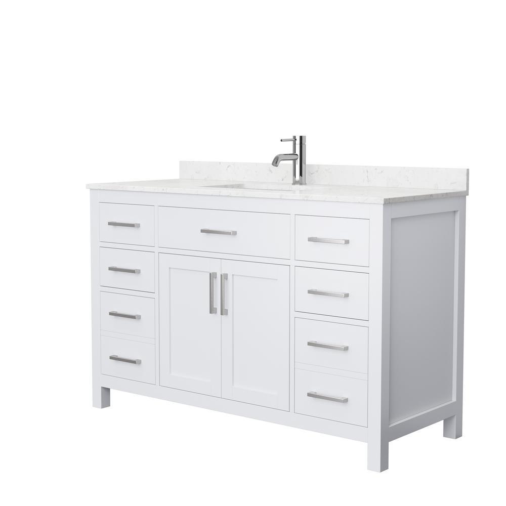 Beckett 72 in. W x 22 in. D Double Bath Vanity in White with Cultured Marble Vanity Top in Carrara with White Basins - Super Arbor