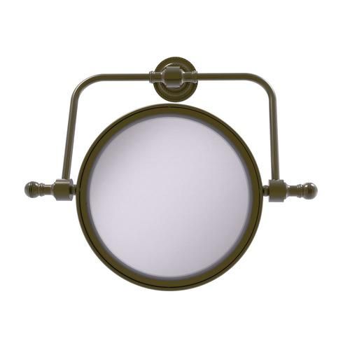 Allied Brass Retro Dot 7-in x 8-in Antique Brass Double-Sided Magnifying Wall-Mounted Vanity Mirror