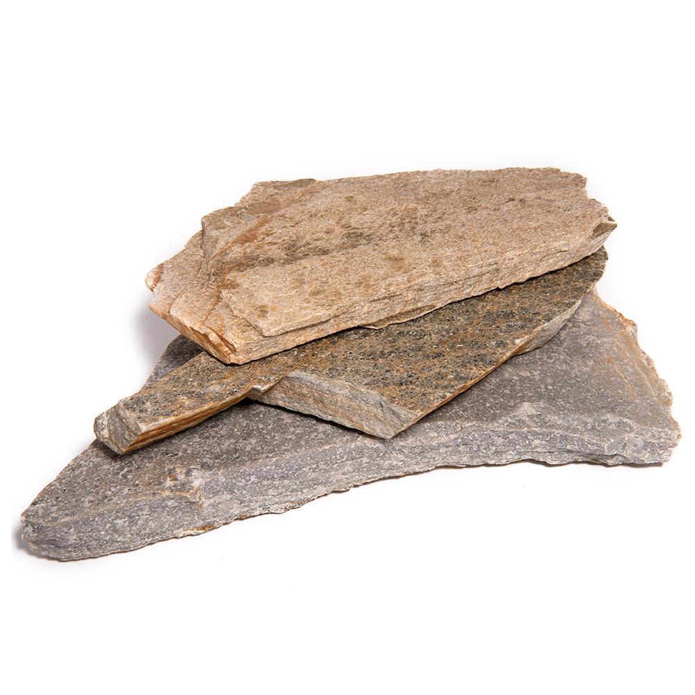 16 in. x 12 in. x 2 in. 120 sq. ft. Silver Quartzite Natural Flagstone for Landscape, Gardens and Pathways - Super Arbor