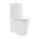 St. Tropez 1-Piece 0.8/1.28 GPF Dual Flush Elongated Toilet in White - Super Arbor