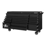 DX 72 in. 17-Drawer Roller Cabinet Tool Chest in Matte Black with Black Trim - Super Arbor