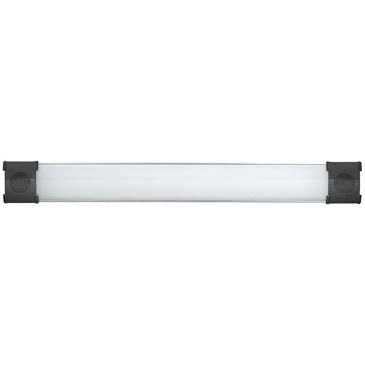 40 in. 64-Watt Equivalent Integrated LED Black Brushed Nickel Shop Light with Bluetooth Speakers 3500 Lumens 4000K
