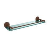 22 in. L  x 3 in. H  x 5 in. W Clear Glass Bathroom Shelf with Gallery Rail in Satin Nickel - Super Arbor