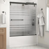Lyndall 60 x 59-1/4 in. Frameless Mod Soft-Close Sliding Bathtub Door in Nickel with 1/4 in. (6mm) Tranquility Glass - Super Arbor