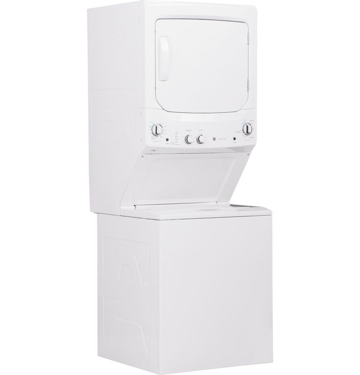 GE Electric Stacked Laundry Center with 3.8-cu ft Washer and 5.9-cu ft Dryer