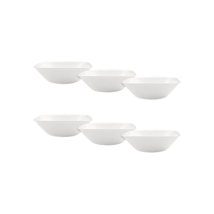 Square Pure White 22 oz. Bowl Set