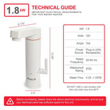 1.8kW 0.5 GPM 2-in-1 Electric Tankless Water Heater / Faucet - Plug-In - Super Arbor