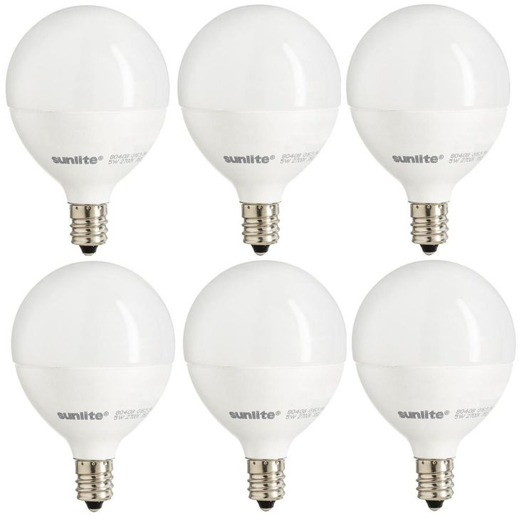 Sunlite 60-Watt Equivalent Frost Warm White G16.5 Dimmable LED Light Bulb (6-Pack)