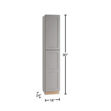 Home Decorators Collection Newport 18 in. W x 24 in. D x 90 in. H Assembled Plywood Pantry Kitchen Cabinet in Pearl Gray with Soft Close RH