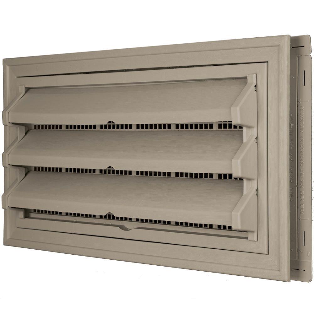 9-3/8 in. x 17-1/2 in. Foundation Vent Kit with Trim Ring and Optional Fixed Louvers (Molded Screen) in #095 Clay - Super Arbor