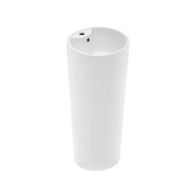 Swiss Madison Monaco Circular Basin Pedestal Sink in Glossy White
