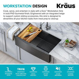 Gunmetal 32.88 in. Stainless Steel 16-Gauge PVD Single Bowl Farmhouse Apron Workstation Kitchen Sink with Accessories