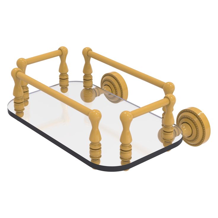 Allied Brass Dottingham Collection Wall Mounted Glass Guest Towel Tray in Matte Black