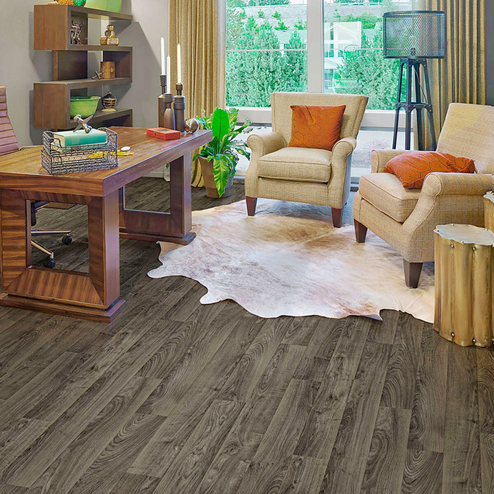 Congoleum ArmorCore LC Wood Ridge 12-ft W Cut-to-Length Rainy Evening Wood Look Low-Gloss Finish Sheet Vinyl