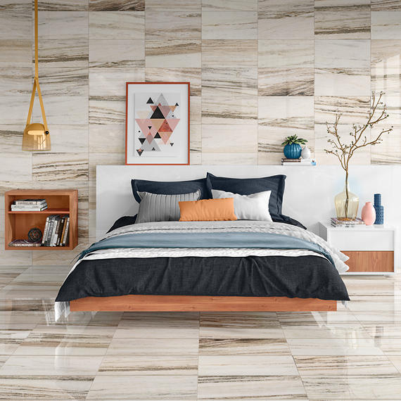 American Olean Ascend Stone 40-Pack Candid Heather 3-in x 8-in Honed Natural Stone Marble Look Wall Tile