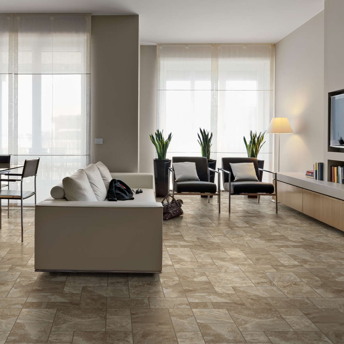 Congoleum ArmorCore Pro Terrace Paver 12-ft W x Cut-to-Length Lighthouse Landing Stone-Look Low-Gloss Sheet Vinyl