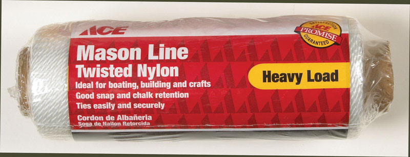 Ace #21 x 215 ft White Twisted Nylon Mason Line