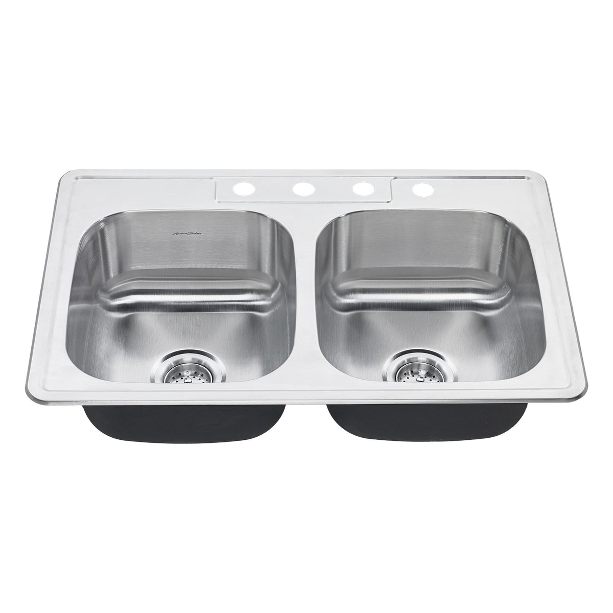 KRAUS Drop-In Stainless Steel 33 in. 4-Hole Double Bowl Kitchen Sink Kit