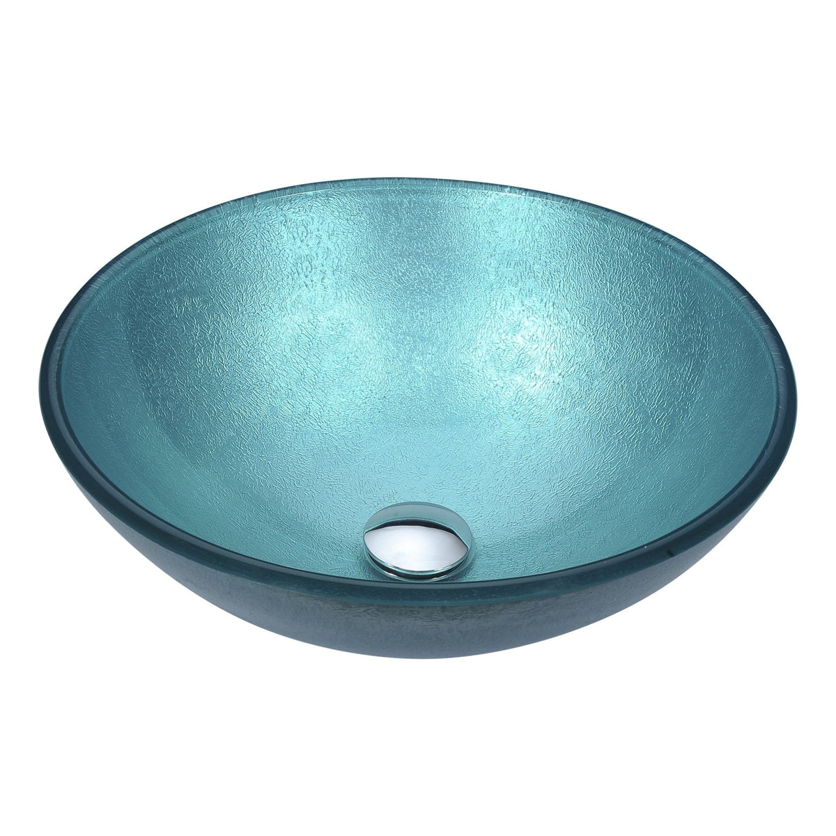 ANZZI Posh Series Deco-Glass Vessel Sink in Coral Blue, 16.5 in. Diameter