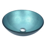 ANZZI Posh Series Deco-Glass Vessel Sink in Coral Blue, 16.5 in. Diameter