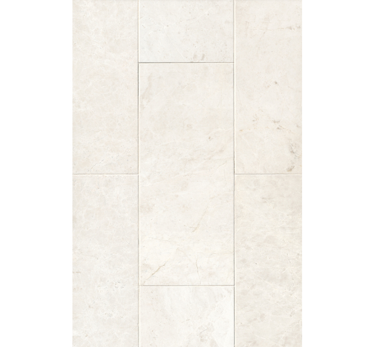Arctic White Brushed Marble Wall and Floor Tile - 8 x 20 in.