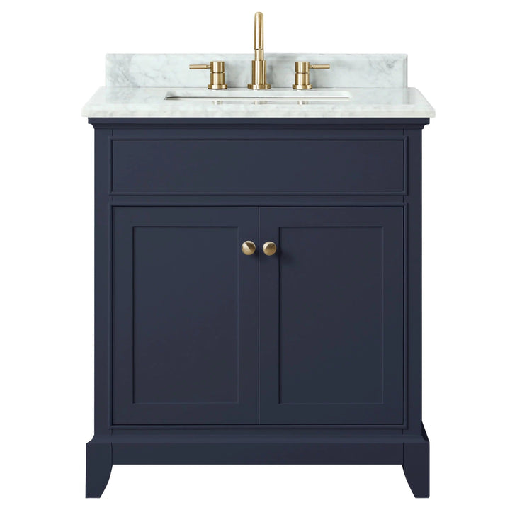 Aurora Blue 31 in. Vanity with Carrara Top