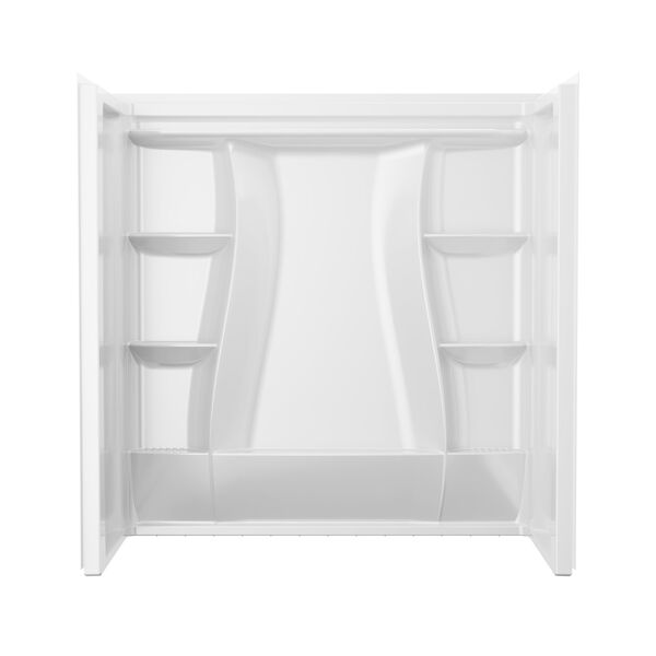 Delta Classic 500 60 in. W x 61.25 in. H x 32 in. D 3-Piece Direct-to-Stud Alcove Tub Surround in High Gloss White