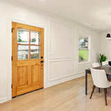 Krosswood Doors 32 in. x 96 in. Rustic Knotty Alder 4-Lite Clear Glass 2-Panel Unfinished Wood Front Door Slab